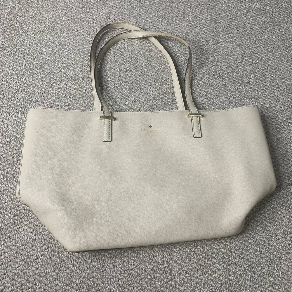 Kate Spade Womens Tote Bag Gray Cow Leather‎ Harmony Lined Shoulder Pockets